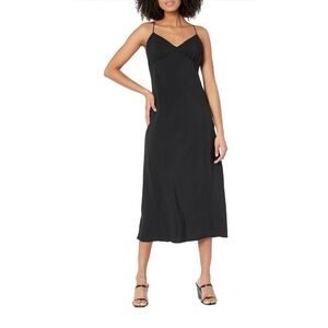 Madewell Black Midi Dress with Spaghetti‎ Straps